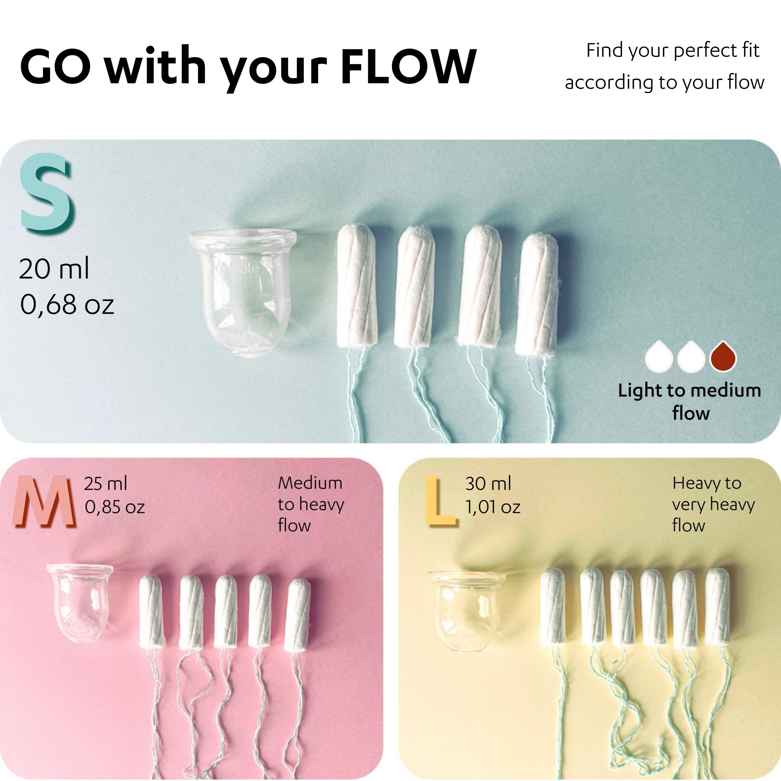 Luneale La Cup Luneale - Reusable Stemless Menstrual Cup - Patented Ergonomic Design Created with Midwives - 100% Platinum Medical-Grade Silicone - Ultra-Comfortable - Size S (Light to Medium Flow)