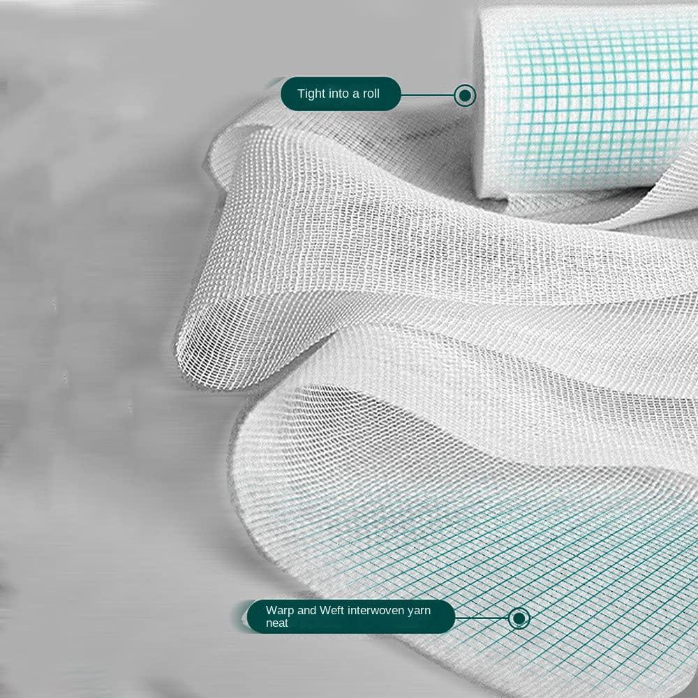 Bolesen Gauze Bandage Roll 6CM*6M 100% Cotton Gauze Rolls Bandages for Primary Wound Dressing Support 10 Rolls (Pack of 5)