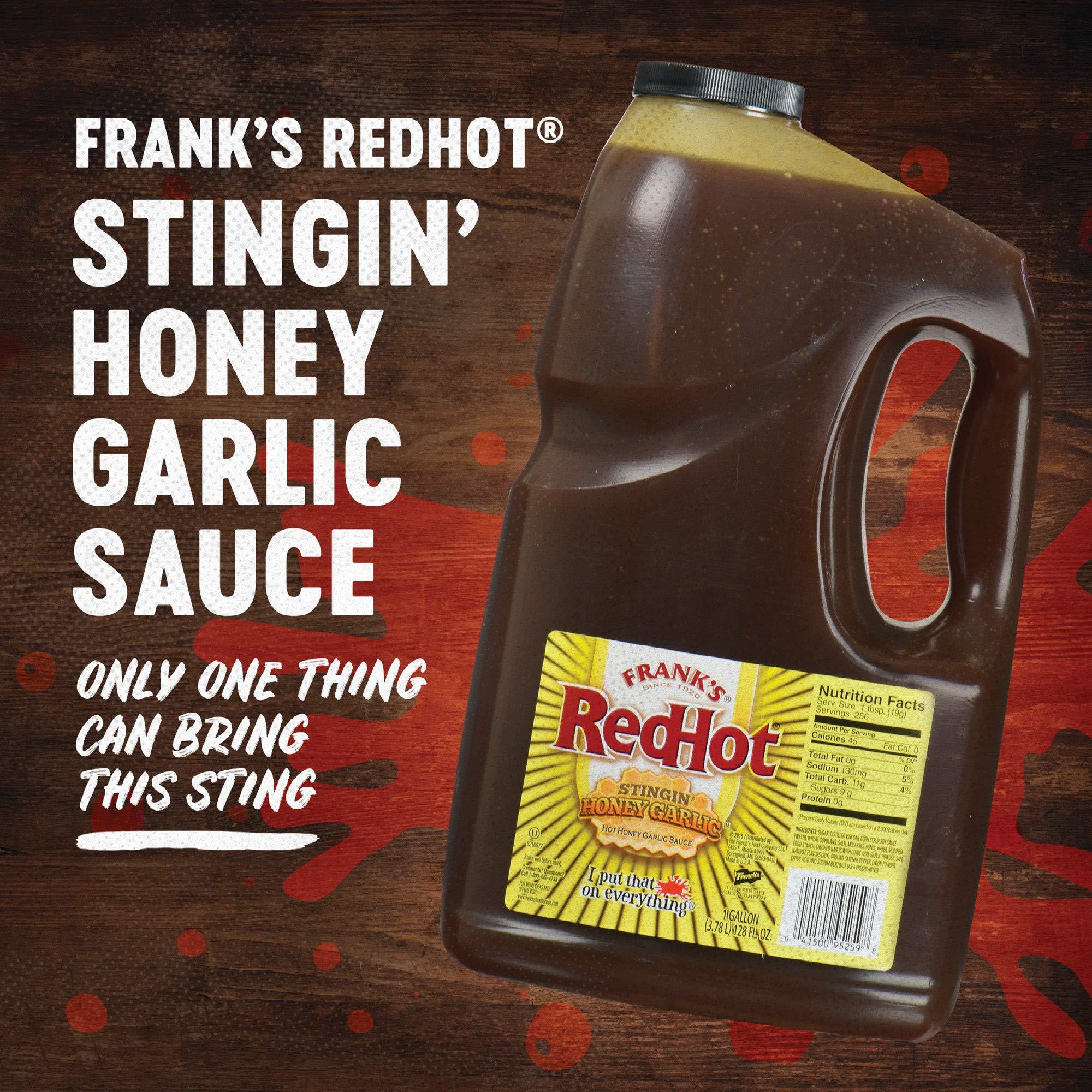 Frank's RedHot Frank\'s RedHot Stingin\' Honey Garlic Sauce, 1 gal (Pack of 2) - Two Gallon Bulk Containers of Stingin\' Honey Garlic Sauce for Entrees, Sides, Veggies, Wings, Bar Bites, and Dipping Sauces