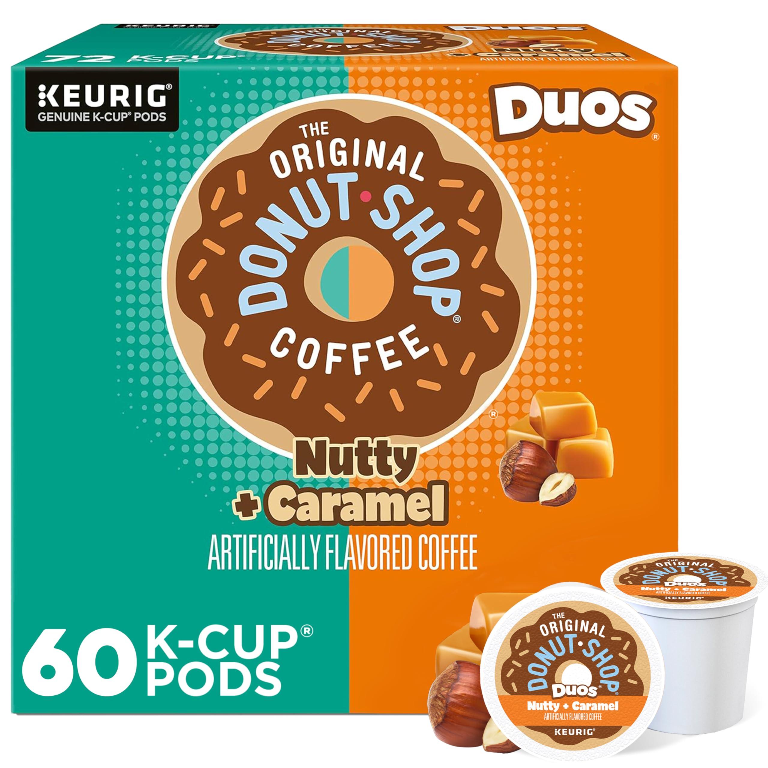 The Original Donut Shop The Original Donut Shop Duos Nutty + Caramel Coffee, Keurig Single Serve K-Cup Pods, Light Roast Coffee, 60 Count, (6 Packs of 10)