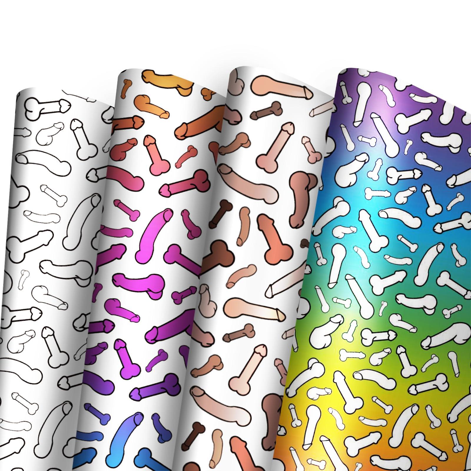 Dtiafu Dtiafu Funny Wrapping Paper for Women Men - 8 Sheets Rude Gift Wrapping Paper for Birthday Bridal Shower Anniversary - 20 x 28inch Per Sheet