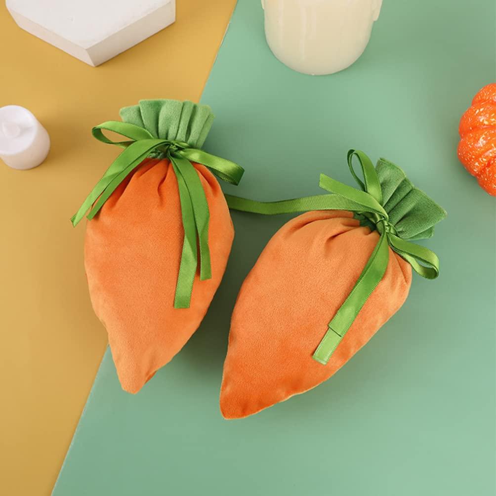 Didiseaon Didiseaon 4pcs Carrot Candy Bag Carrot Goody Bag Mini Carrot Treat Bags Easter Favor Bag Easter Bags Easter Goodie Bag Fabric Goody Bags Diy Sewing Bag Rabbit Eggs Cloth Child Food