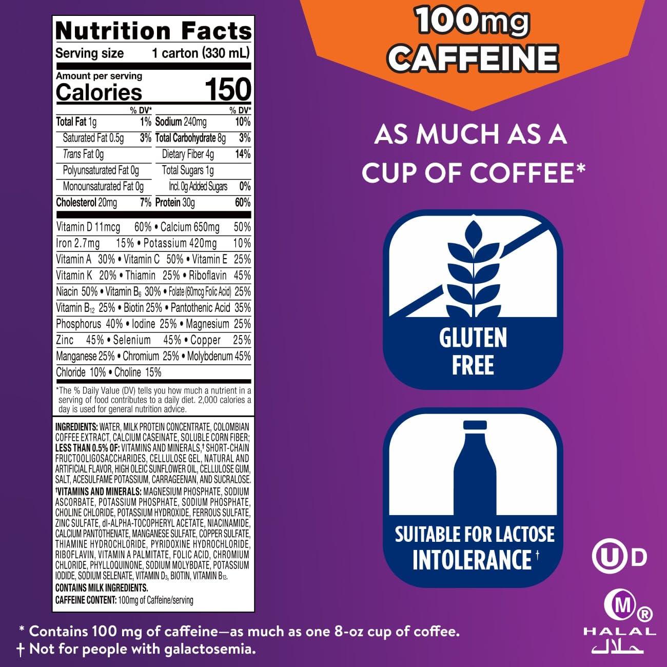 Ensure Ensure Max Protein Shake | Caf Mocha | Meal Supplement Shake | Ready to Drink | 30g Protein for Muscle Building | 1g Sugar, 4g Fiber | 11 fl oz - 12 Pack
