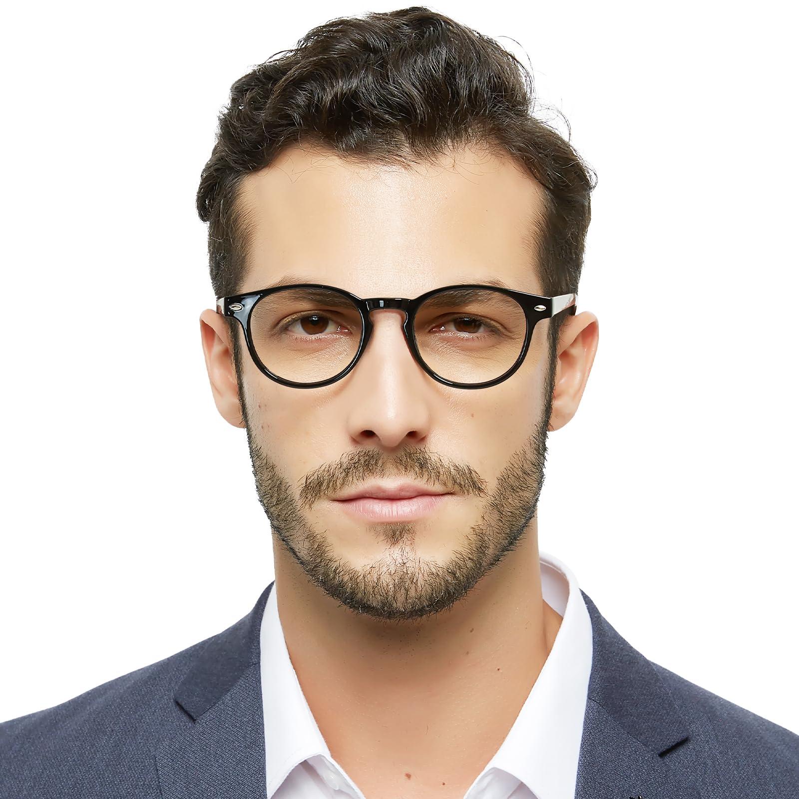 OCCI CHIARI OCCI CHIARI Stylish Round Reading glasses Men 4.0x Lightweight Comfort Readers for Small face(1.0 1.25 1.5 1.75 2.0 2.25 2.5 2.75 3.0 3.5 4.0 5.0 6.0)