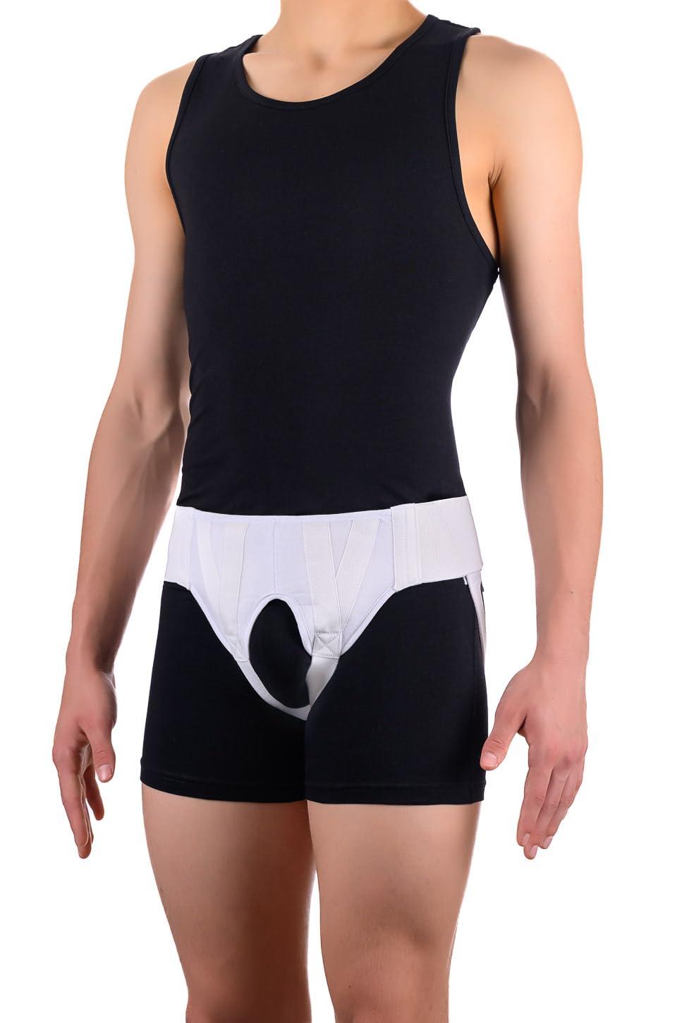 FlexaMed FlexaMed Double Inguinal Groin Hernia Truss with Compression Pads White - Large