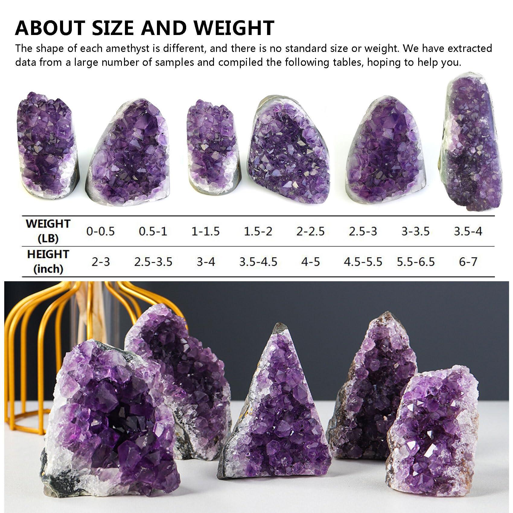 HIBCIGA Amethyst Cluster Crystal Quartz Amethyst Rock Raw Stone Purple Crystals Amethyst Geode Healing Crystals 5-6LB