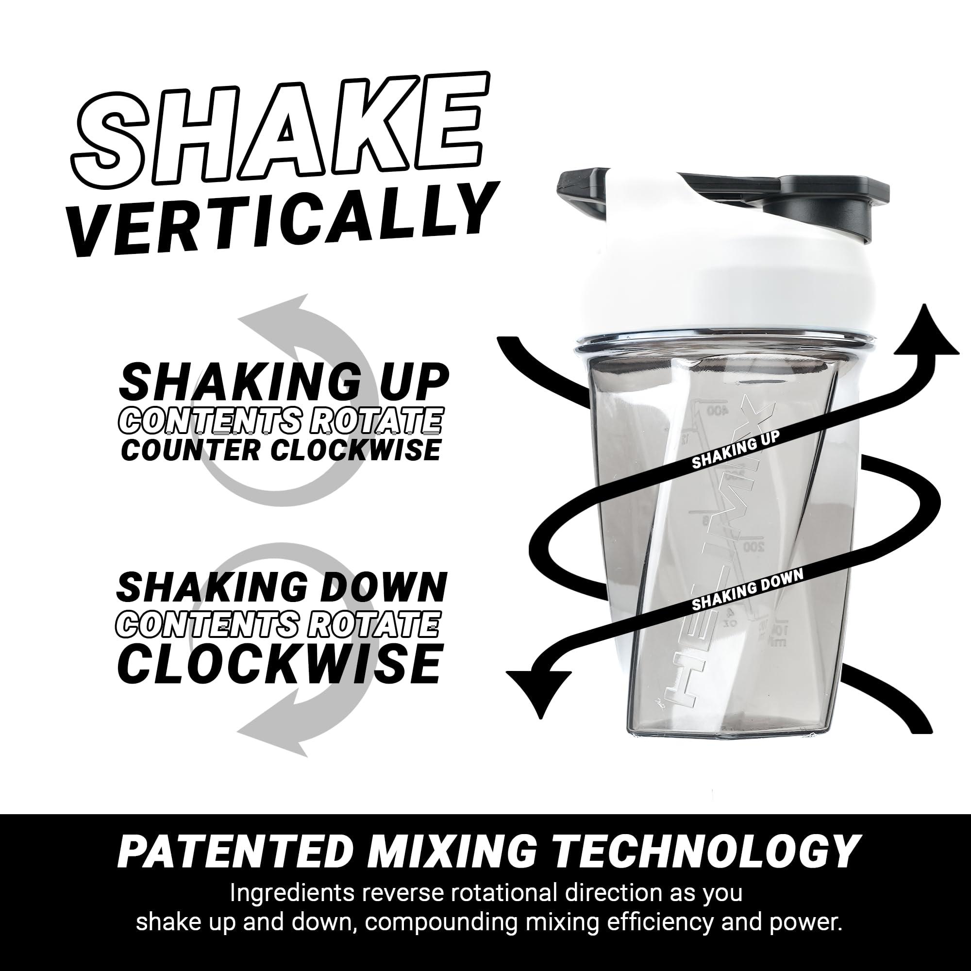 HELIMIX HELIMIX 1.5 Vortex Blender Shaker Bottle Holds Upto 20oz | No Blending Ball or Whisk | USA Made | Portable Pre Workout Whey Protein Drink Shaker Cup | Mixes Cocktails Smoothies Shakes | Top Rack Safe