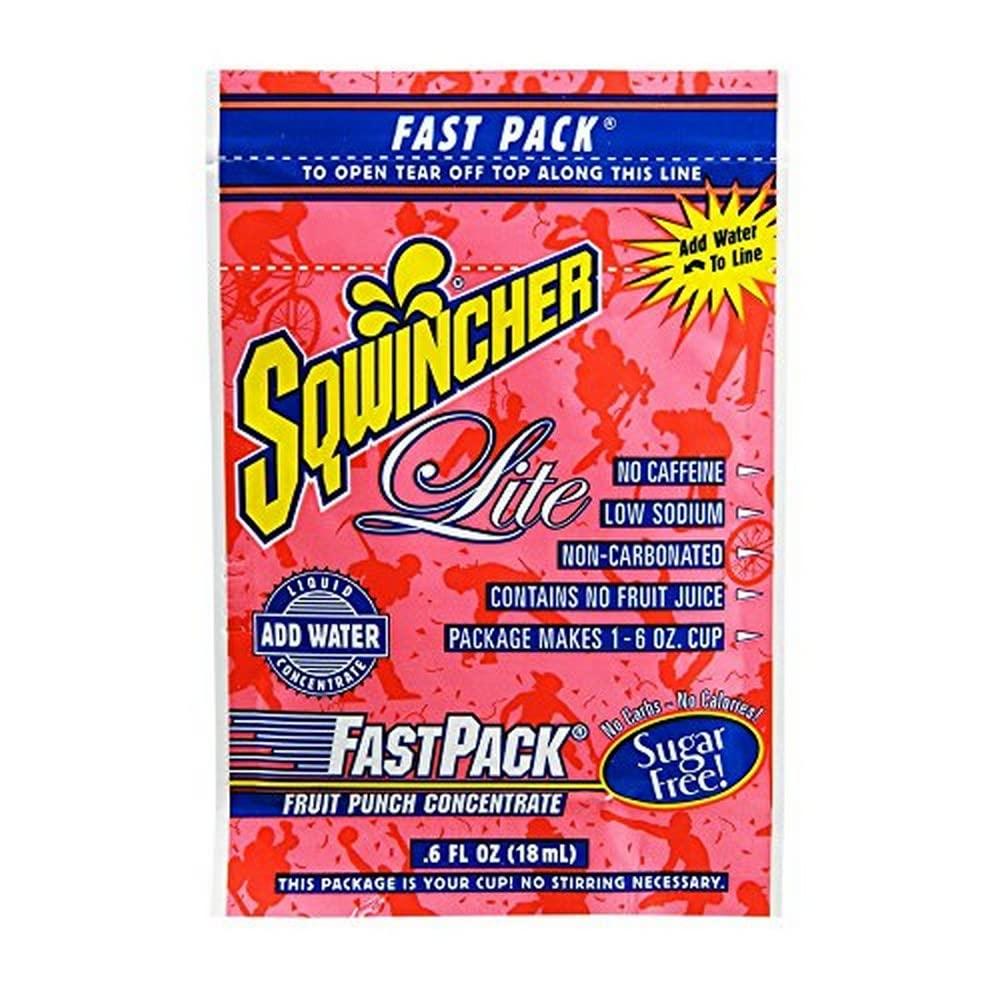 Sqwincher Sqwincher 015501-FP Fast Pack LITE Liquid Concentrate, Yields, Lite Fruit Punch, 60 oz. (Pack of 50)