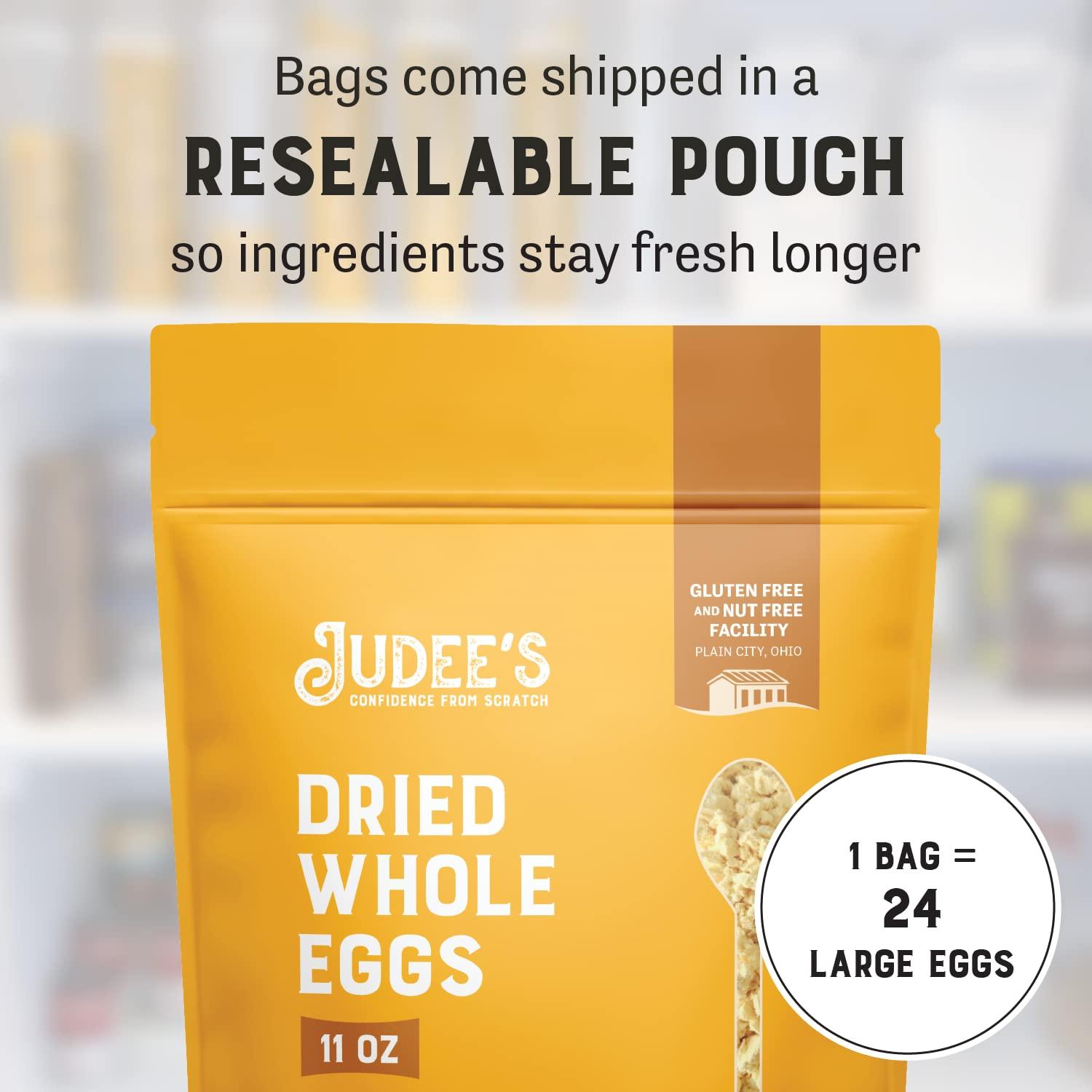 Judee's Gluten Free Judees Dried Whole Egg Powder 11 oz - Baking Supplies - Delicious and Gluten-Free for Breakfast, Baking, and Camping Meals - Simplifies Outdoor Cooking Preparation - Dried Eggs Powder