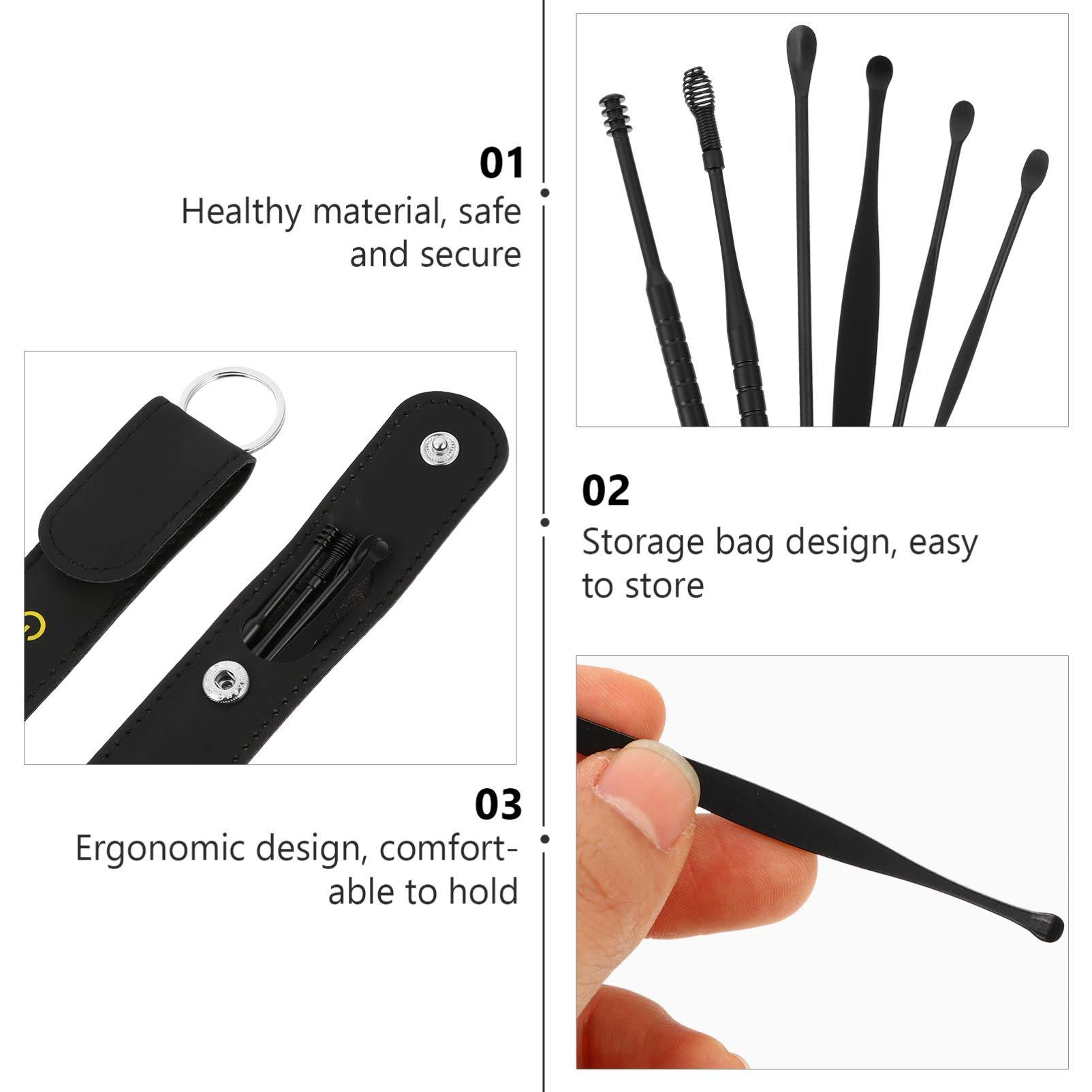 Healifty 2 Sets Ear Picking Tool Stainless Steel Ear Spoon Ear Picks Spiral Ear Clean Tool Ear Wax Picker Ear Wax Removal Tool Ear Cleaner Kit Ear Wax Cleaner Stainless Steel Earpick