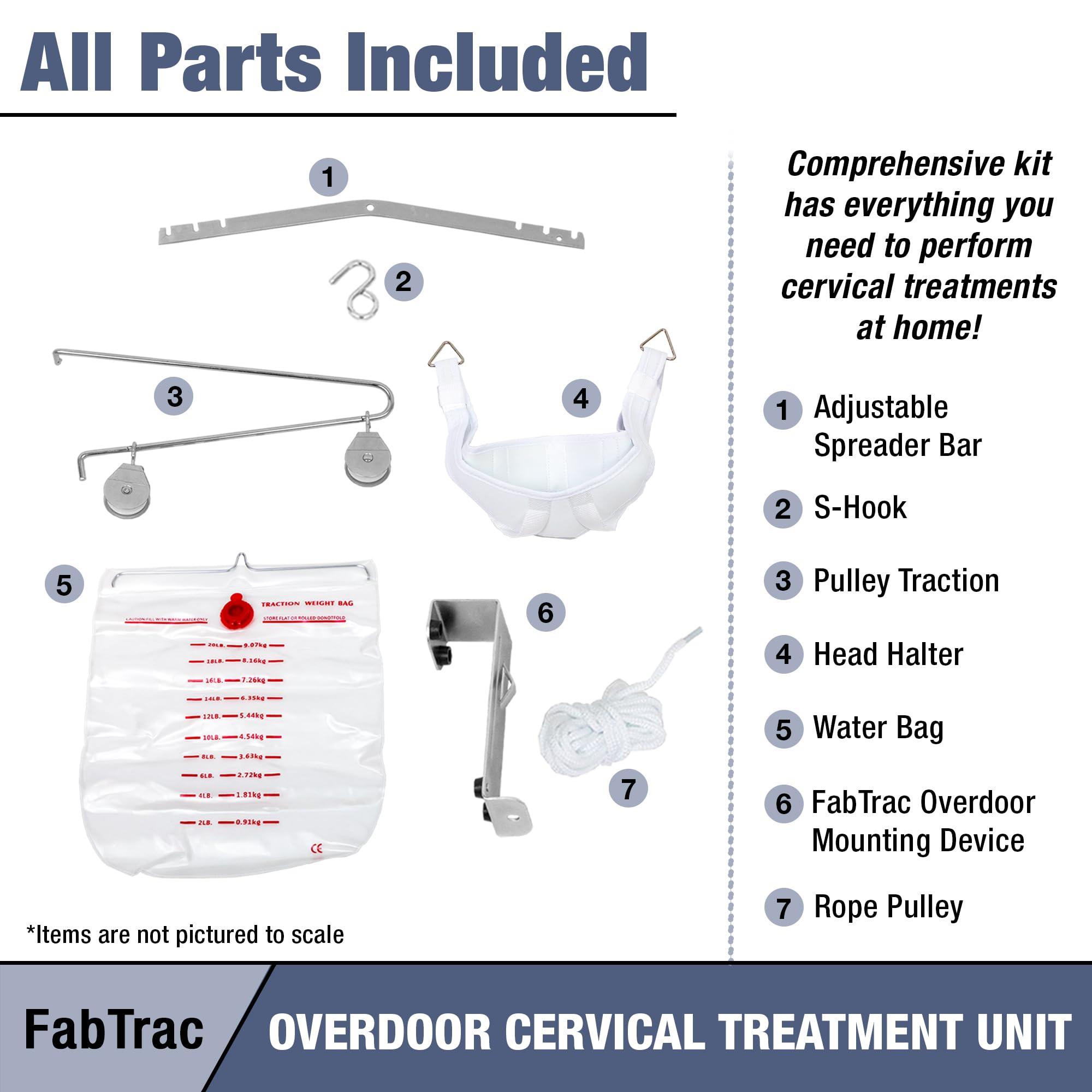 FabTrac FabTrac Over the Door Cervical Neck Traction and Posture Correcting Device with Head Halter, At Home Back and Neck Stretcher for Physical Therapy