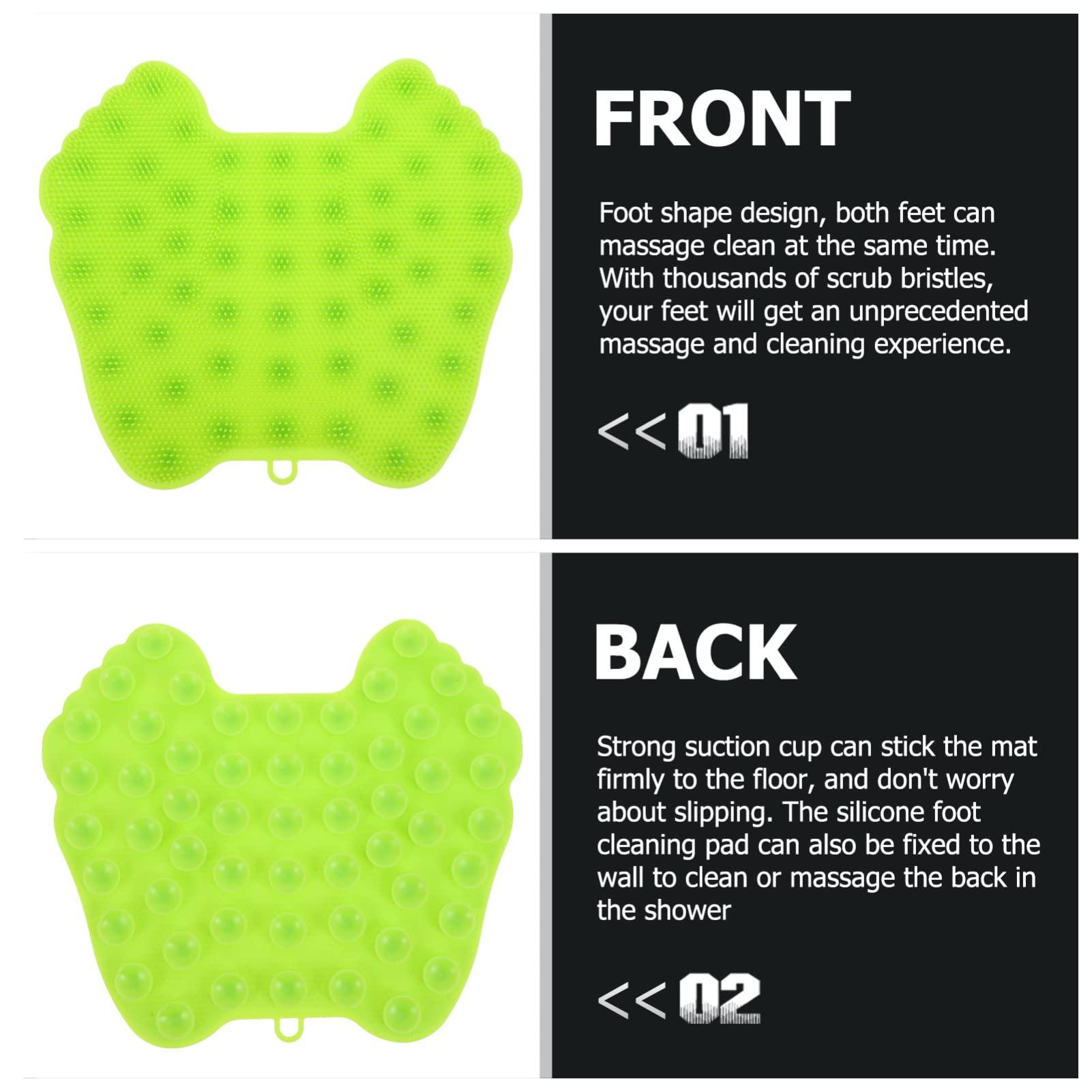Mobestech 1pc Silicone Foot Brush Shower Foot Scrubber Bathroom Non-skid Foot Scrubber Back Massage Pads Bathroom Massage Pad Silicone Massage Mat Foot Brush Cleaner Foot Cleaner Back Brush