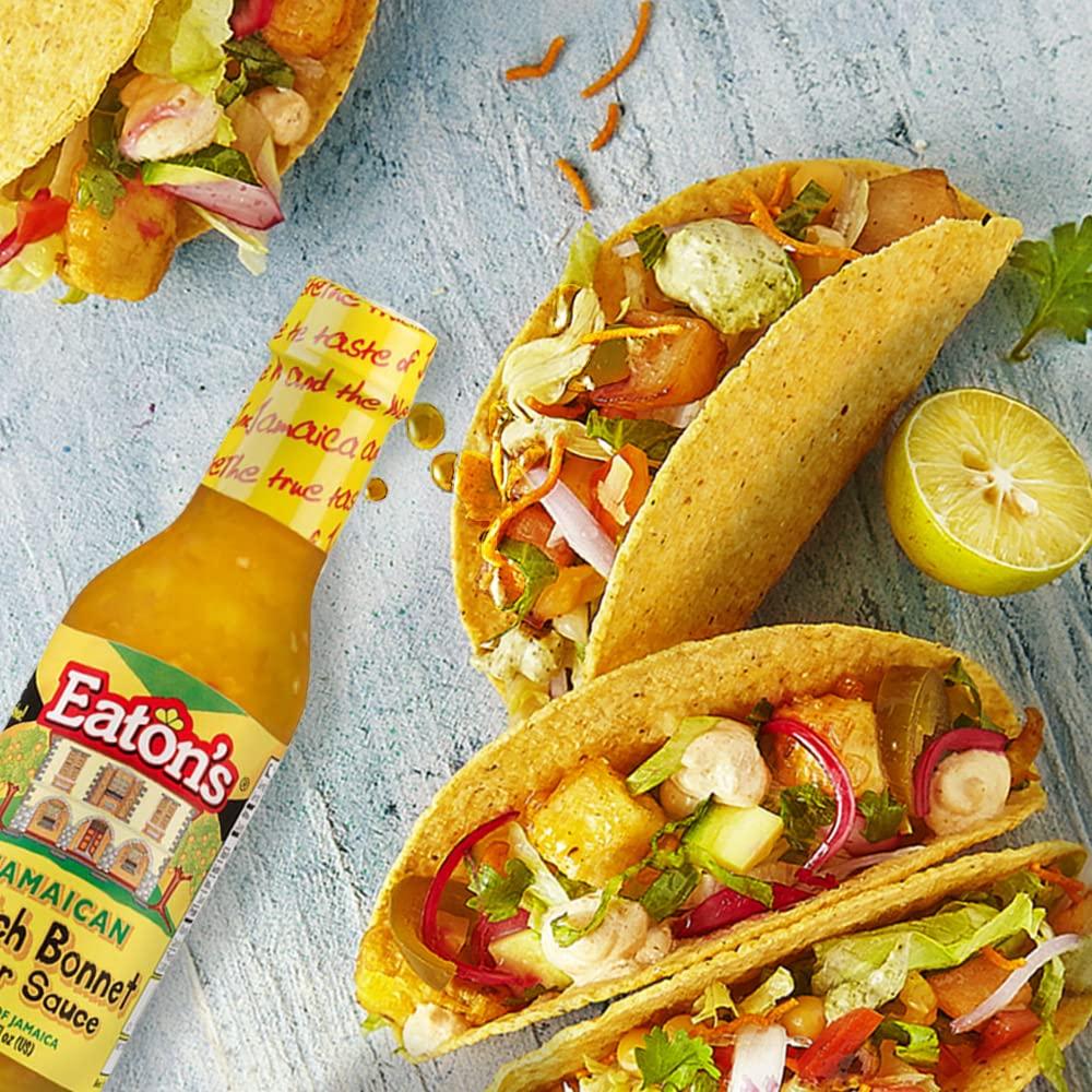 Eaton's Eaton's Crushed Red Pepper-Yellow Jamaican Scotch Bonnet Pepper Sauce & Chili Sauce Gift Kit Set -Use as Hot Sauce, Red Pepper Sauce for Dish (Crush Peppers Sauces and Scotch Bonnet Sauces 4 Pack)