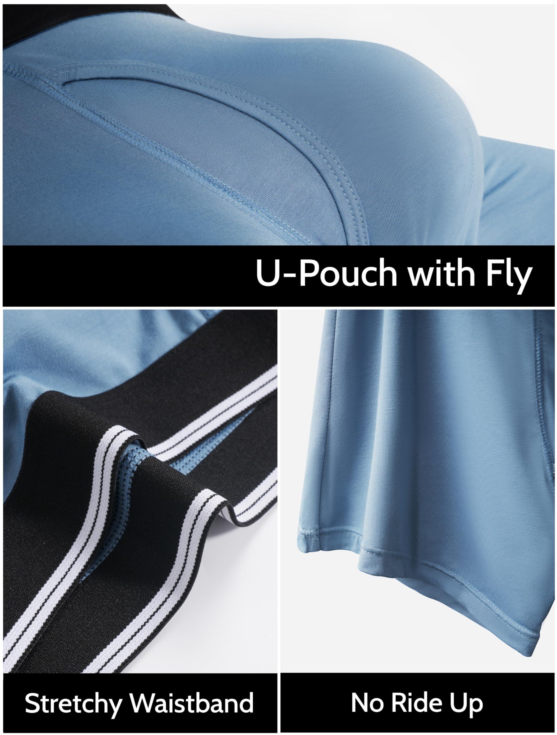 TIICHOO TIICHOO Mens Incontinence Underwear Boxer Briefs Washable Leak Proof Underwear for Men Soft Reusable 3 Pack(Dark Grey/Green/Blue, XX-Large)