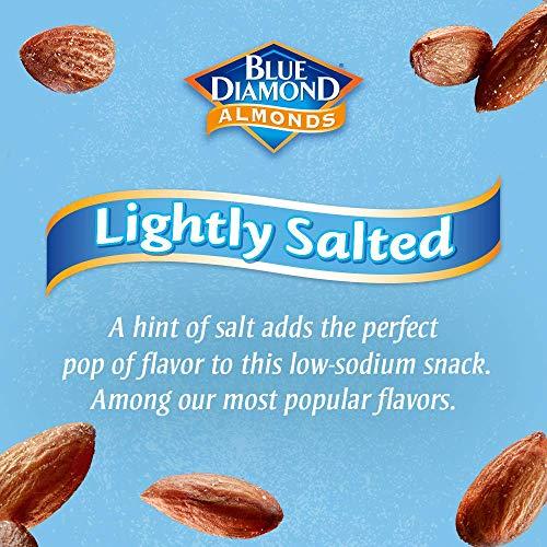 Blue Diamond Almonds Blue Diamond Almonds, Low Sodium, Lightly Salted Flavored Snack Nuts, Single Serve Bags (1.5 Oz. Tubes, Pack of 12)