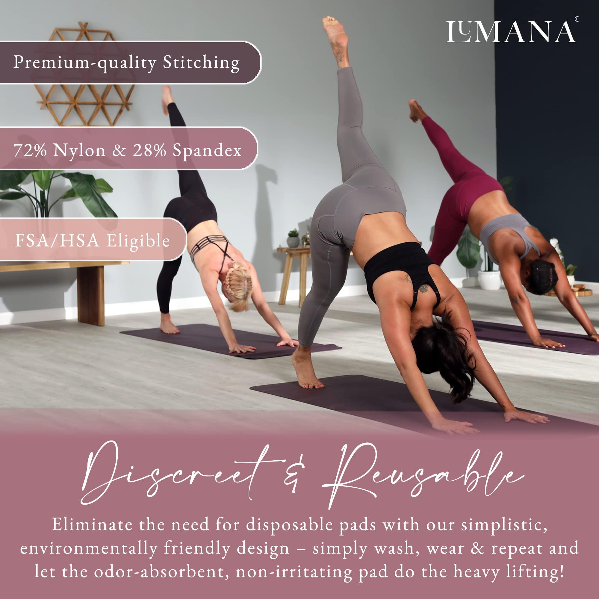 LUMANA LUMANA Leakproof Womens Leggings: Bladder Control Athletic Bottoms - Leggings with Pockets Designed with Built-in Bladder Leakage Pads for Women, 22" Inseam (Plum, 3X)