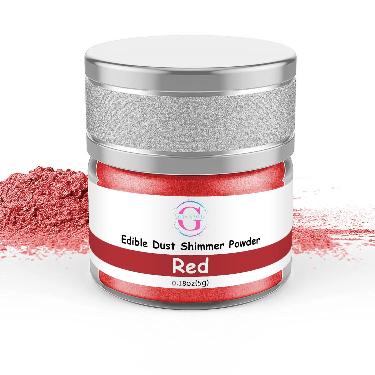 Glitter & Glitz Glitter & Glitz Edible Glitter for Drinks - Premium Drink Glitter Edible Dust for Cocktails, Baking, Brew, Champagne - Luster Dust and Cocktail Glitter - Edible Glitter for Drinks Decoration (Red, 5Grams)