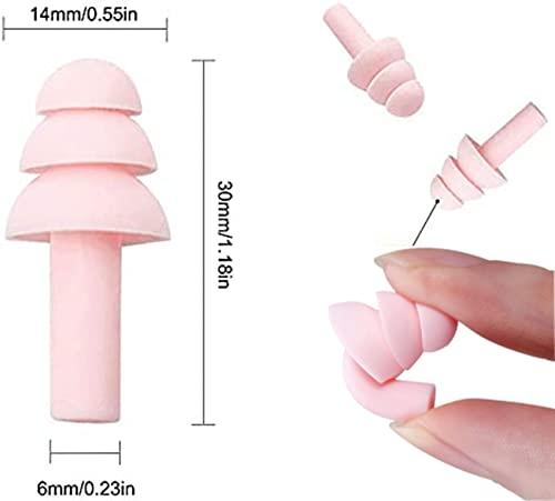 Noinkoti Earplugs for Sleeping Noise Cancelling Reusable Silicone Ear Plugs Suitable for Swimming Travel Snoring Airplanes Study Work Noisy Places8Pairs