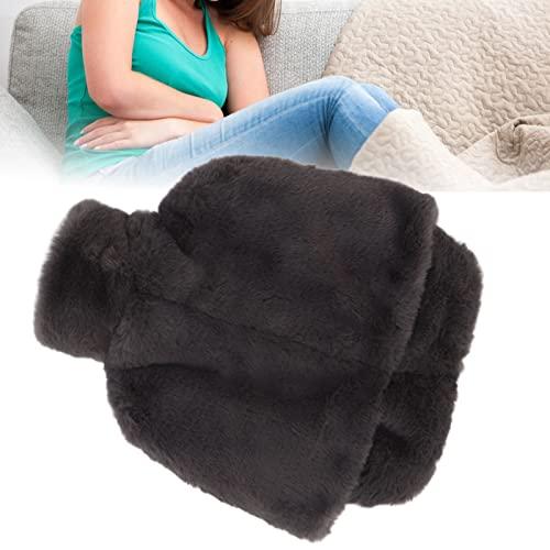 Yosoo Feet Hot Water Feet Hot Water Bottle with Soft Fuzzy Cover Grey Rubber Warm Water Bag Heating Pouch for Neck Shoulders Foot Hunting Camping Xmas Gifts, Pad Grey Hot Water Bottles