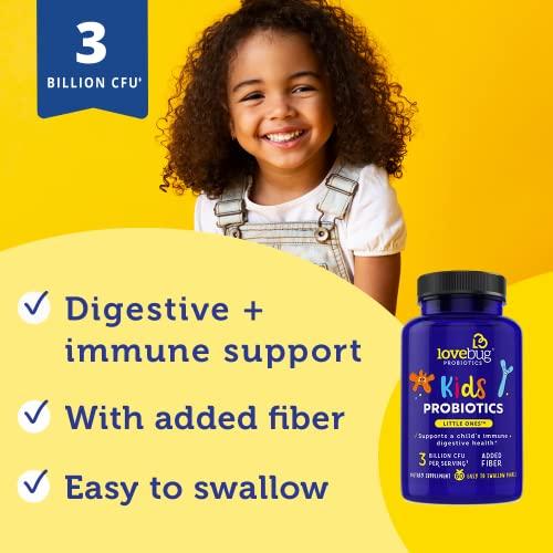 lovebug PROBIOTICS lovebug PROBIOTICS for Kids | Multi-Strain 3 Billion CFU | Constipation & Stomach Discomfort | Sugar Free | Ages 6+