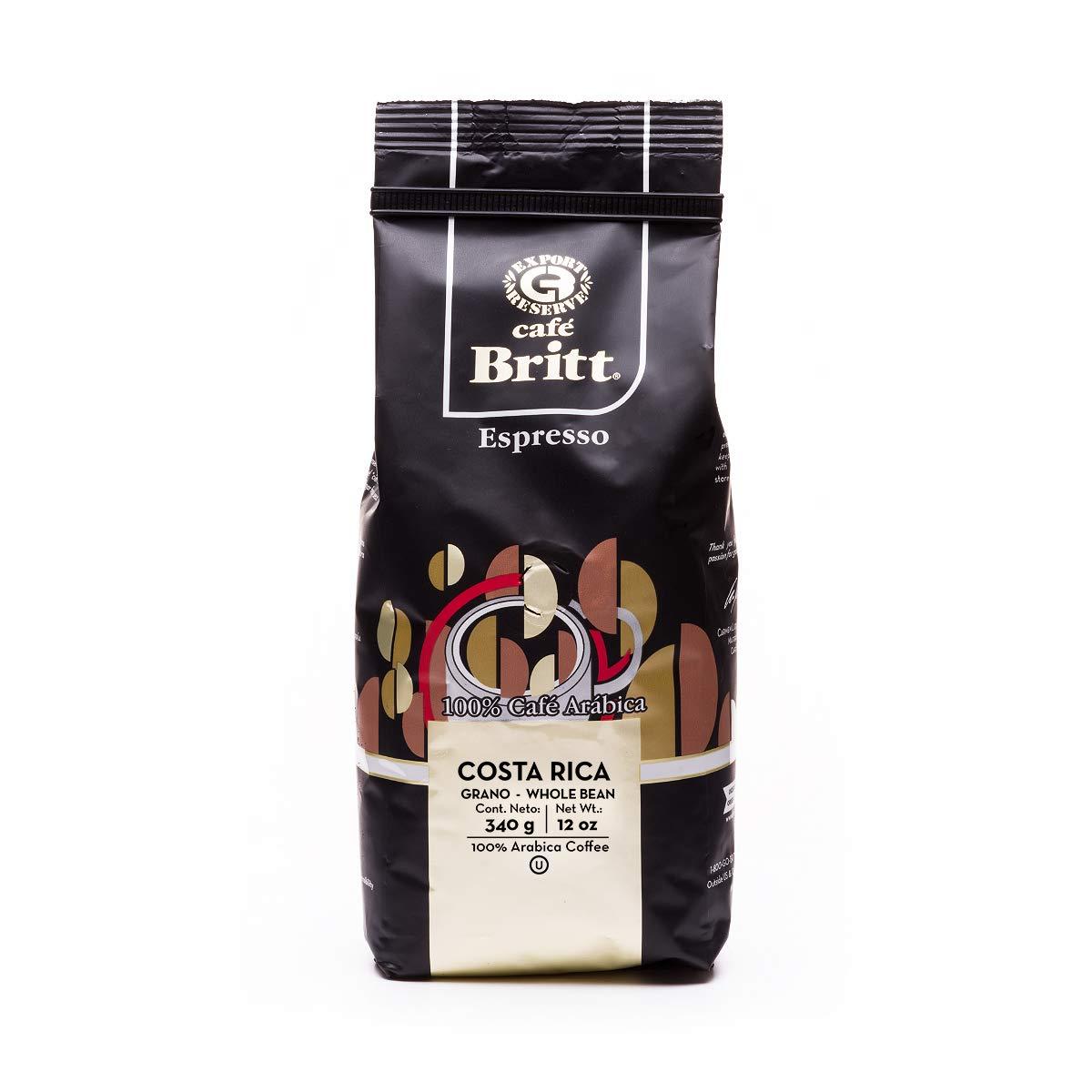 Cafe Britt Café Britt® - Costa Rican Espresso Coffee (12 oz.) (3-Pack) - Whole Bean, Arabica Coffee, Kosher, Gluten Free, 100% Gourmet & Dark Roast
