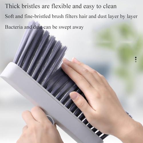 NIBHZ NIBHZ Plastic Dustpan and Broom for Hard Floor, 180 Degree Rotatable Broom Set for Sweeping Outdoor, Garden, Lobby, Indoor