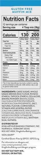King Arthur King Arthur Gluten Free Muffin Mix, 16 oz