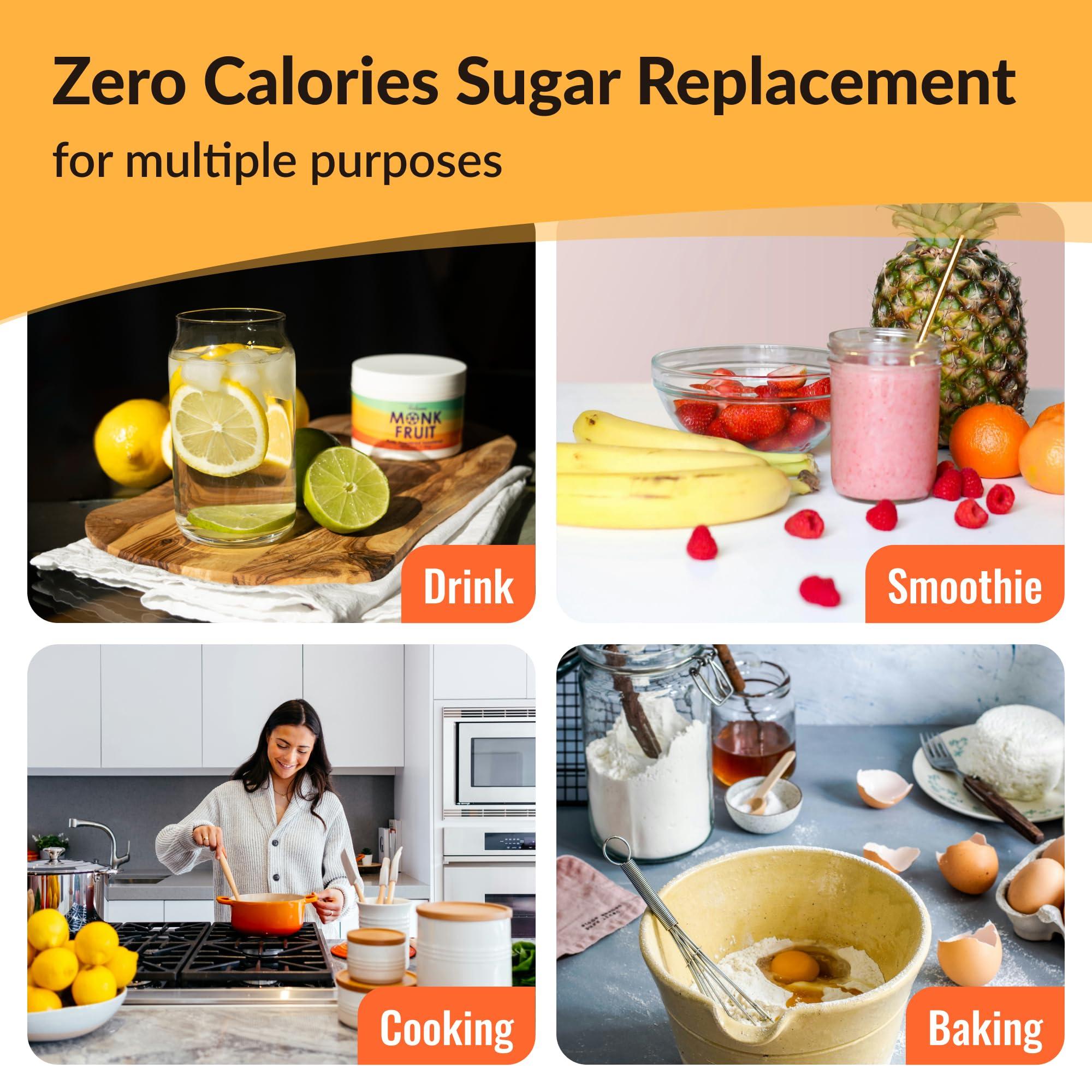 NAMANNA NAMANNA Pure Monk Fruit Sweetener - Zero Calorie, Zero Carb, Paleo and keto Safe - (7% Mogroside V, 200g, 1,110 Servings) - 3 Pack