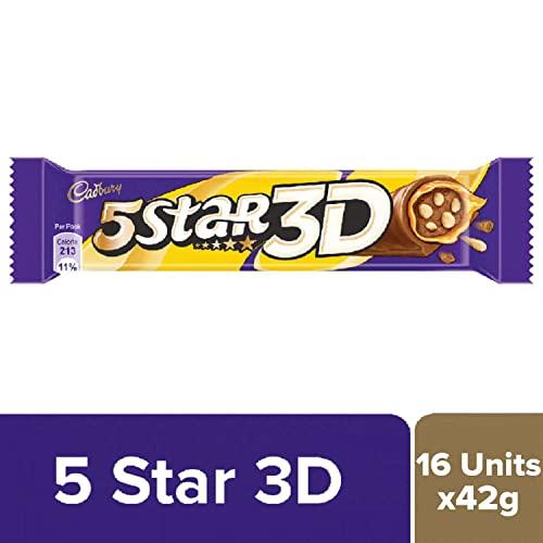 BBRATS BBRATS Cadbury 5 Star 3D Chocolate Bar, 42gm (Pack of 16)