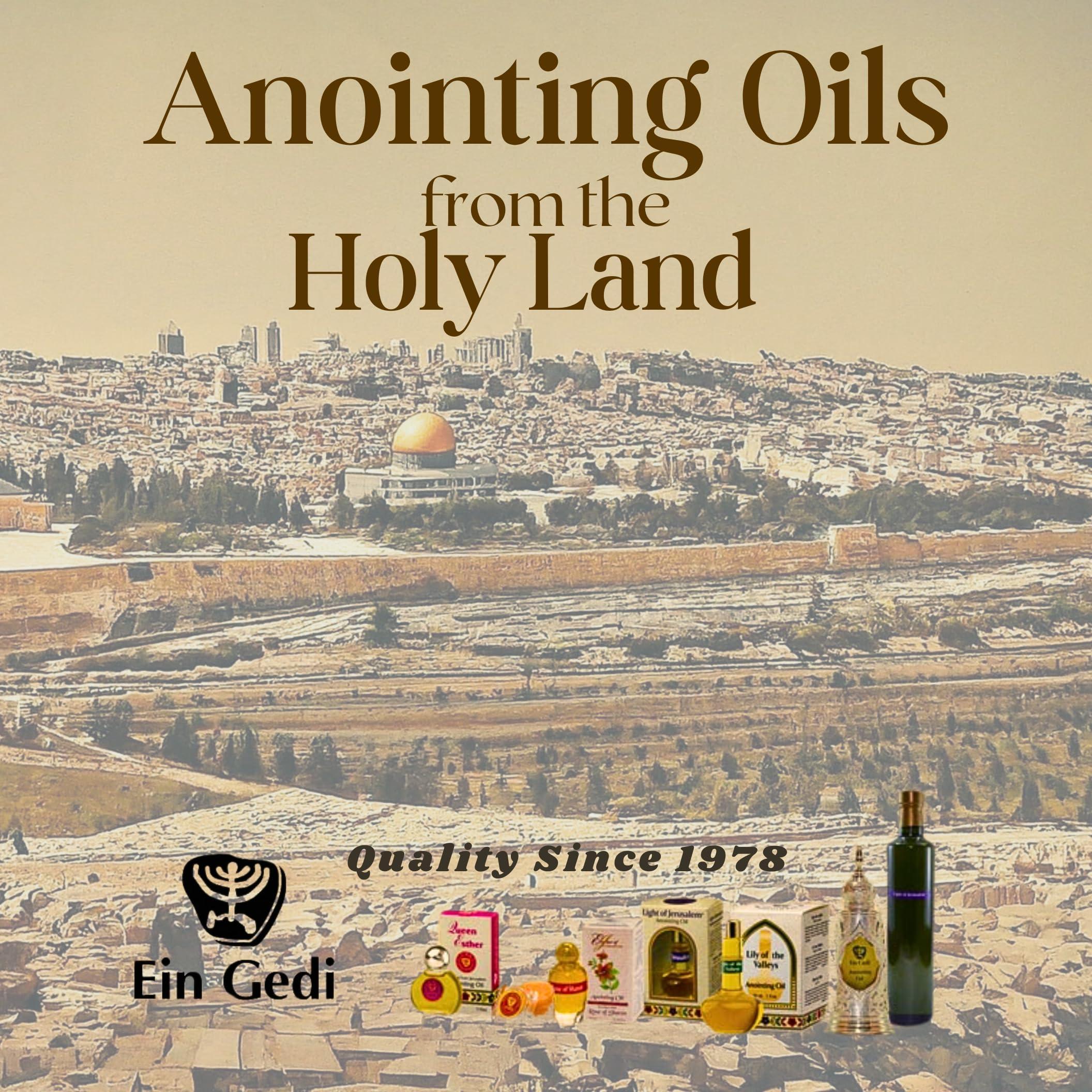 Ein Gedi Ein Gedi Frankincense and Myrrh Anointing Oil, Blessing from Jerusalem - Gold Collection, Made in Holy Land (12ml - 0.4 Oz) Anointing Oil for Prayers and Blessings Scented with Oils of The Bible.