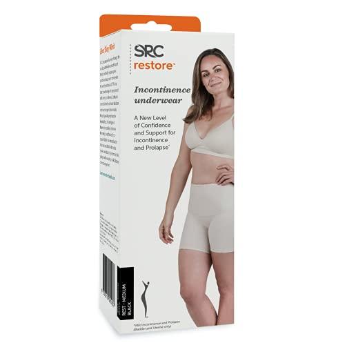 SRC SRC Incontinence Underwear for Women, Uterine Prolapse Support, Small, Black