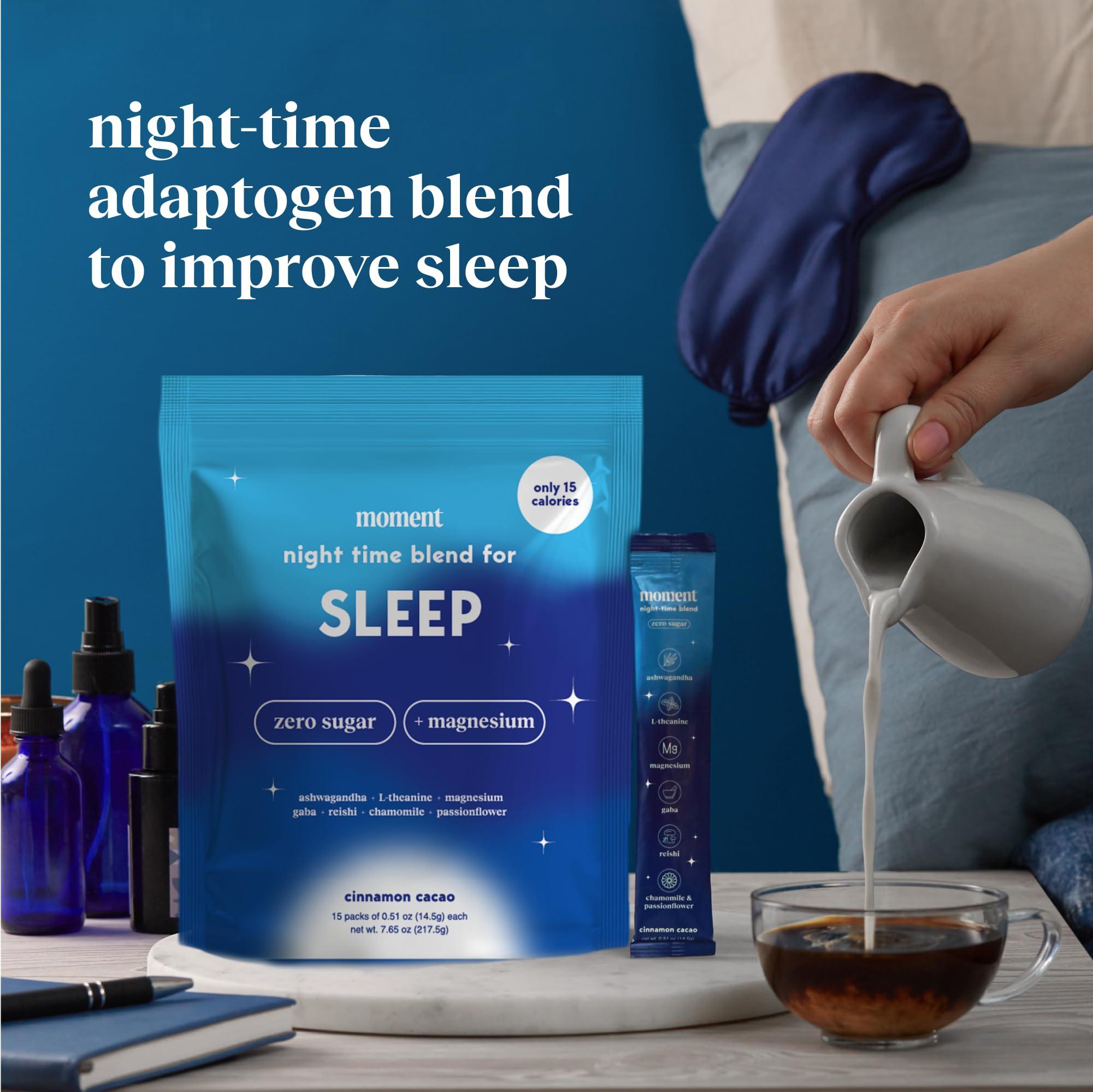 Drink Your Meditation Moment Sleep Powder (SHARK TANK) | Hot Chocolate | Melatonin Alternative | 0 Sugar | Low Calorie | Mushroom Drink | Adaptogens, Reishi, GABA, Magnesium, Chamomile | Keto | Dairy Free | 15 Servings