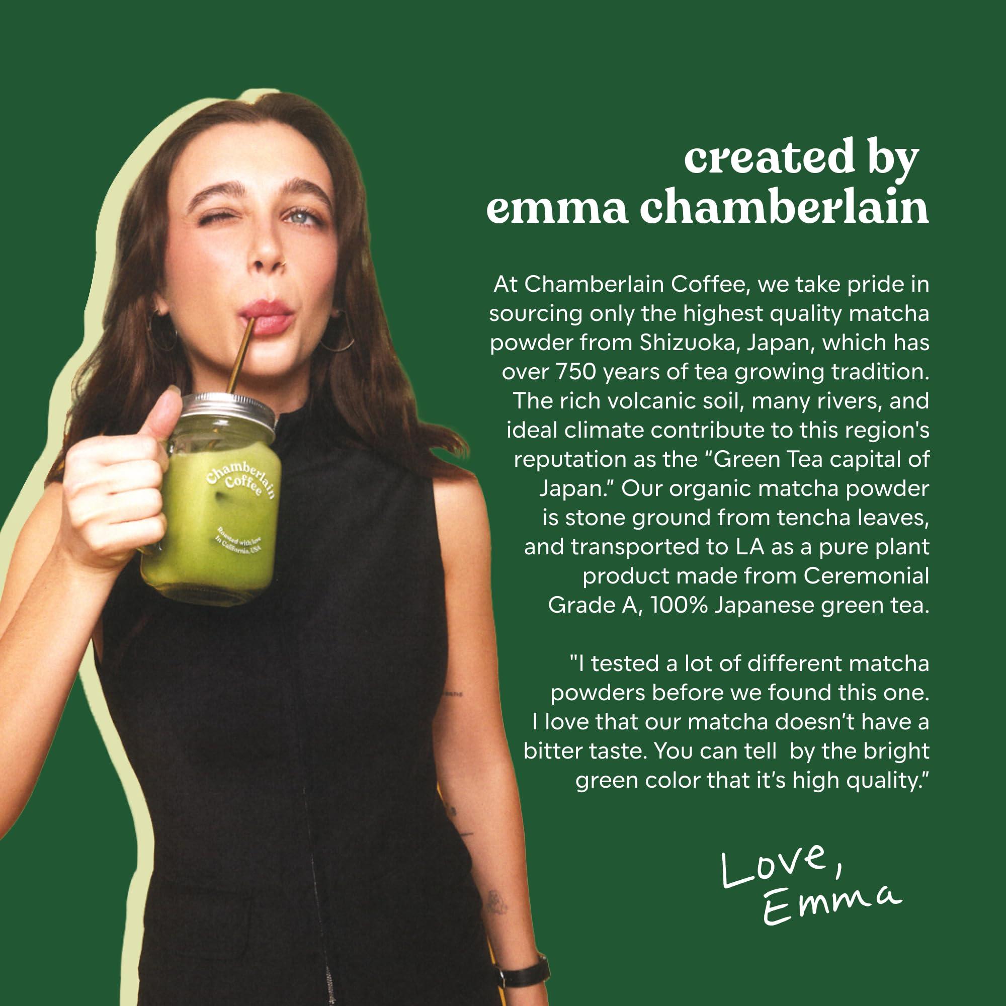 Chamberlain Coffee Chamberlain Coffee Vanilla Matcha Green Tea Powder - Madagascar Vanilla + Ceremonial Grade Matcha - Hot or Iced - Organic, Vegan & Gluten-Free Matcha Powder - 1.06 oz