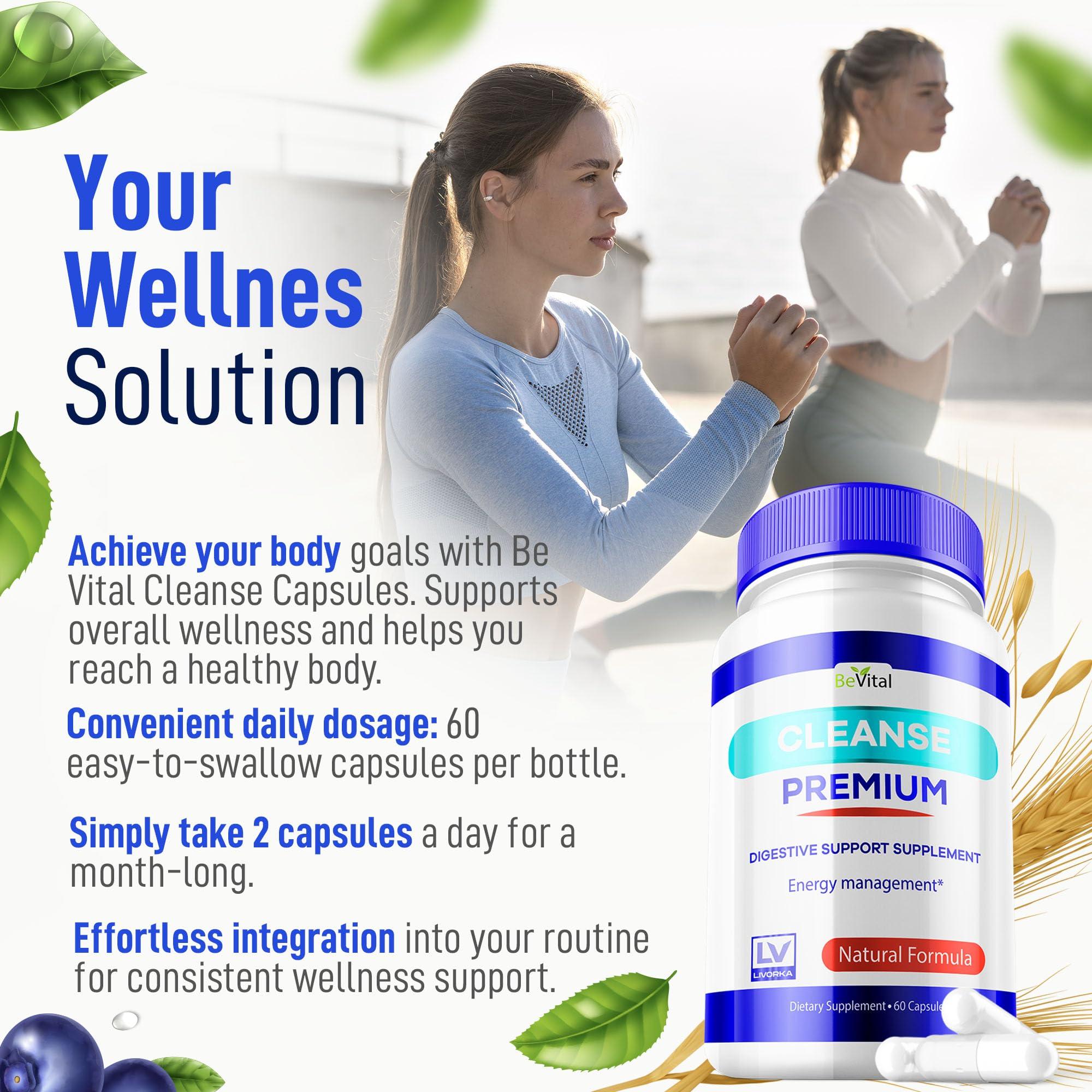 LIVORKA 3 Pack - Bevital Cleanse Premium, Cleanse Premium, Bevital Healthy Digestion, Bevital Advanced Cleanse Formula 180 Capsules for 90 Days, Premium Cleanse, for Gut Health Premium Cleanse.