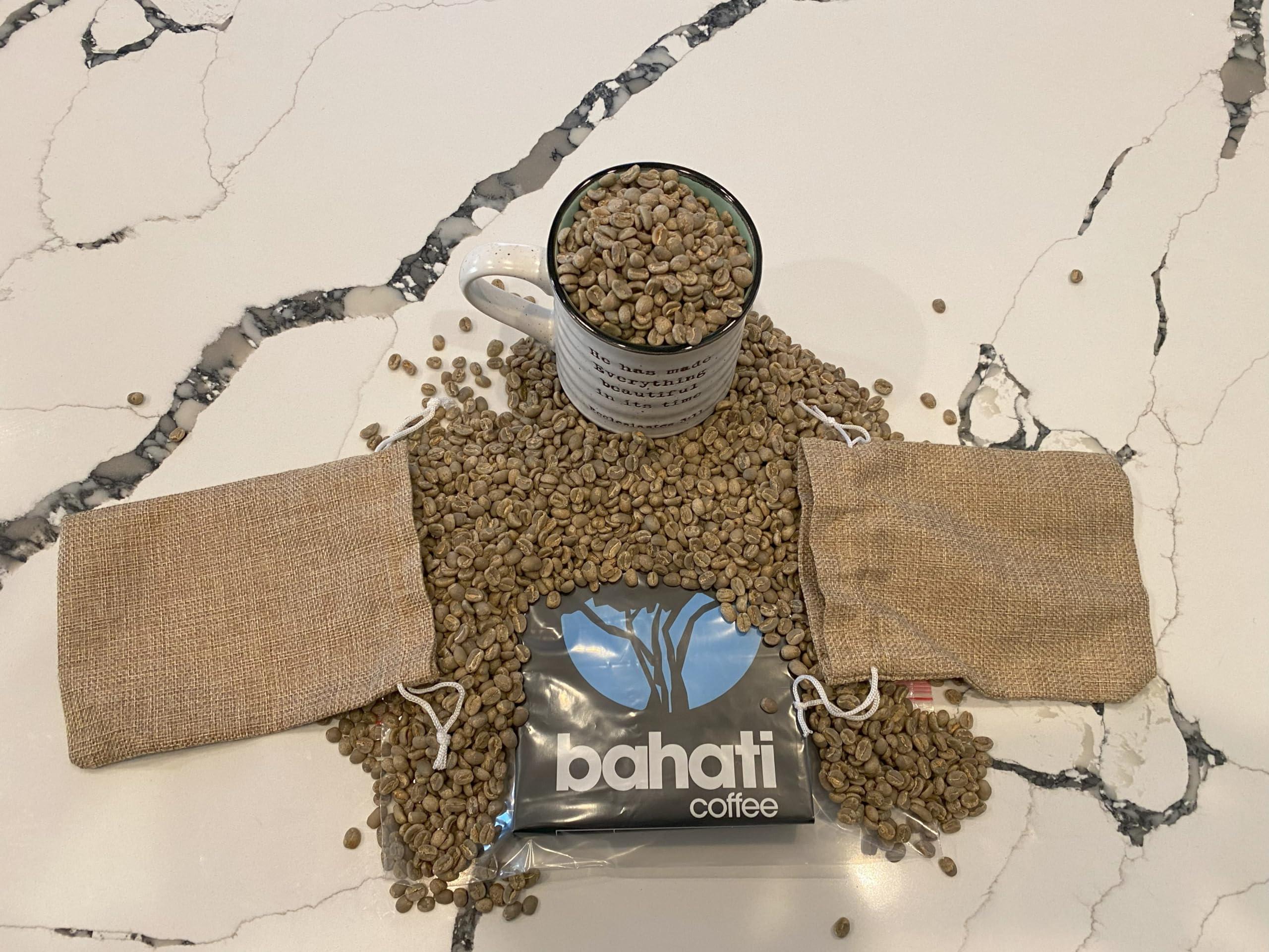 Bahati Coffee Kenya AB Grade Unroasted Green Arabica Coffee Beans from Great Rift Valley - 100% Pure Arabica Coffee Beans With Optimal Flavor Freshness - Handpicked, Washed & Sun Dried - 3 LB