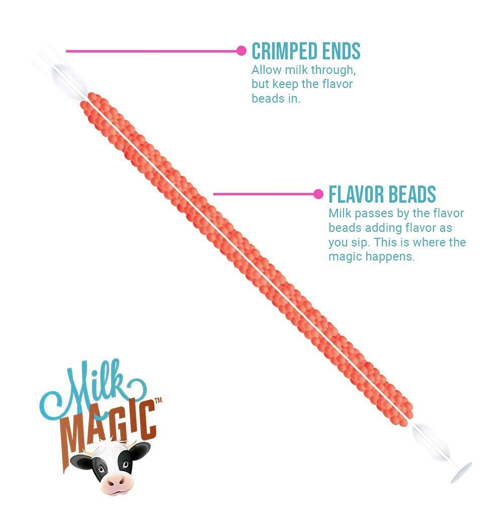 MILK MAGIC Milk Magic Milk Flavoring Straws, 4-Pack Bundle (16 count), Chocolate, Strawberry, Cotton Candy, Cookies & Cream Cereal Straws