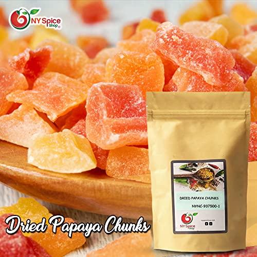 NY Spice Shop NY SPICE SHOP Dried Papaya Chunks 16 Ounces Diced Papaya - Hawaiian Papaya Fruit - Papaya Fresh Organic - Dried Fruit Papaya - Giant Papaya - Papaya Fresh