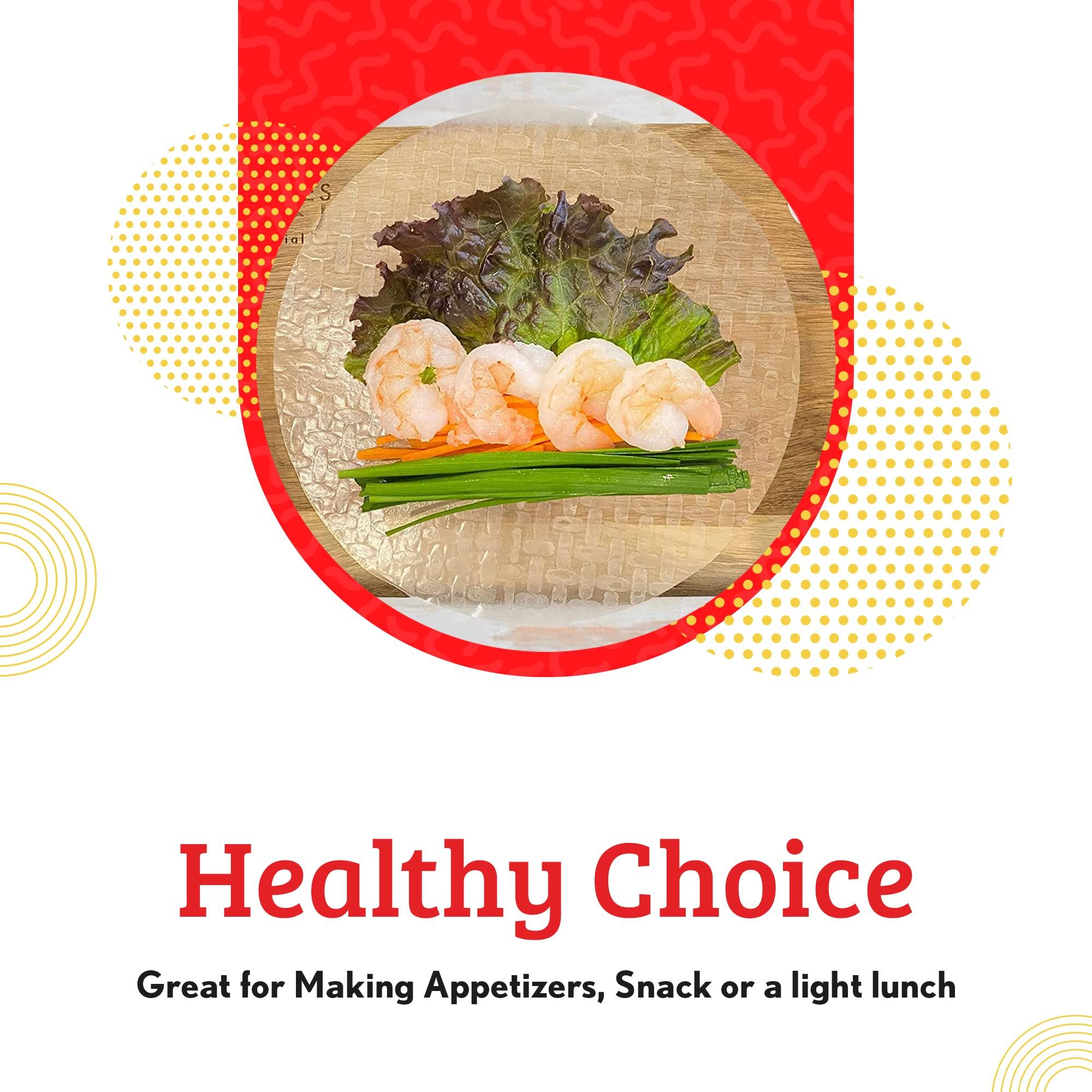 Cathay Cathay Fresh Spring Roll Rice Paper Wrappers, Rice Paper Wrappers for Fresh Rolls-25 Sheets, Non-GMO, Gluten-Free, Low Carb, Vietnamese Summer Wrap with Natural Ingredients, Veggie Wrap