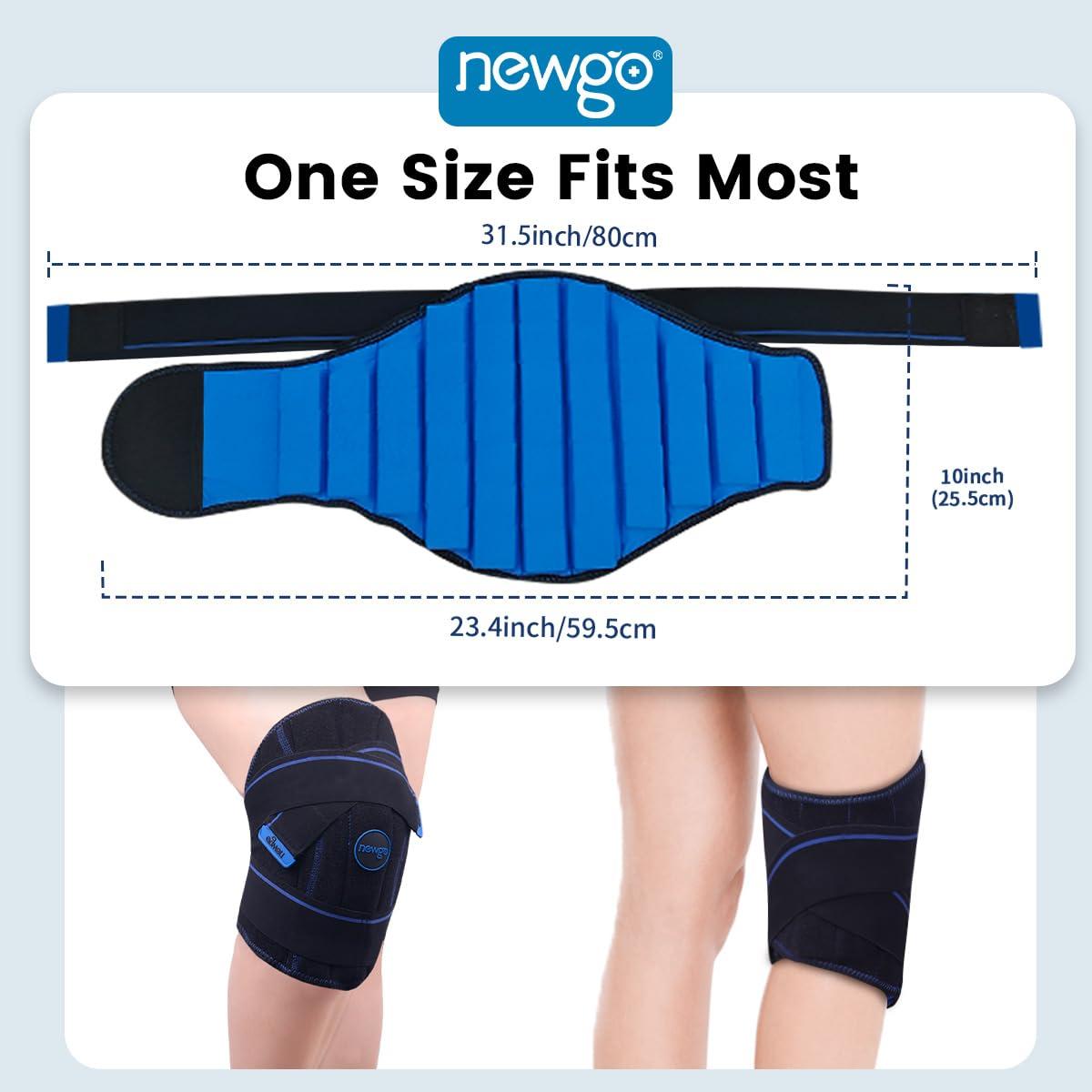 NEWGO NEWGO Ice Pack for Knee After Knee Replacement Surgery, Long Lasting Coldness Knee Ice Pack Wrap with Ice Cubes for Knee Injuries Swelling, Knee Surgery, Sports Injuries