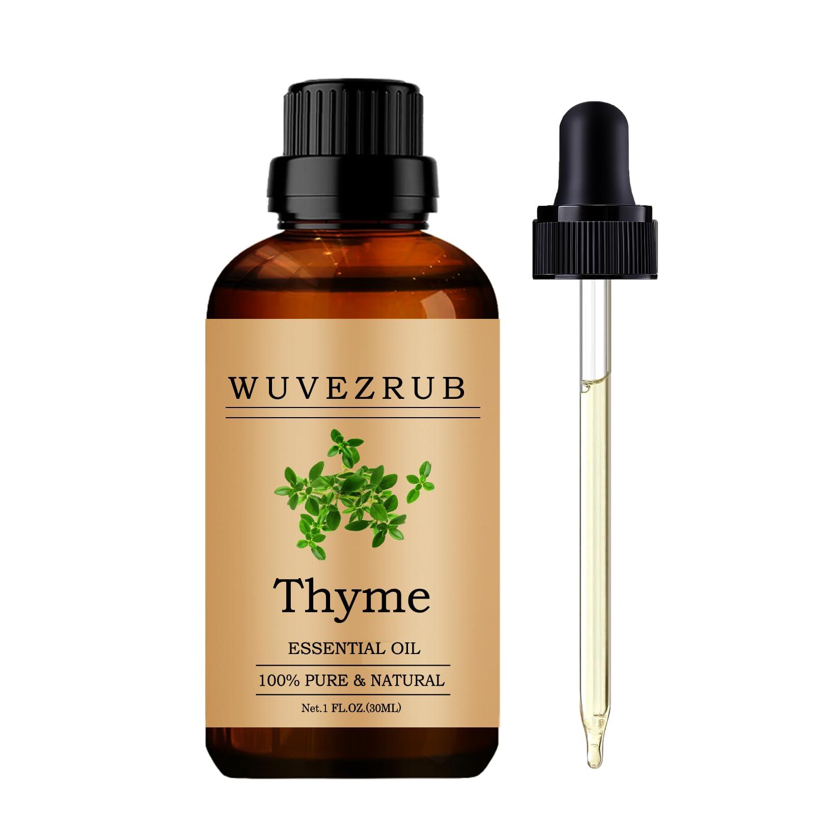 Wuvezrub Thyme Essential Oils Organic, 30ML Pure and Natural Thyme Essential Oil for Aromatherapy Diffuser - Thyme /1 Fl Oz