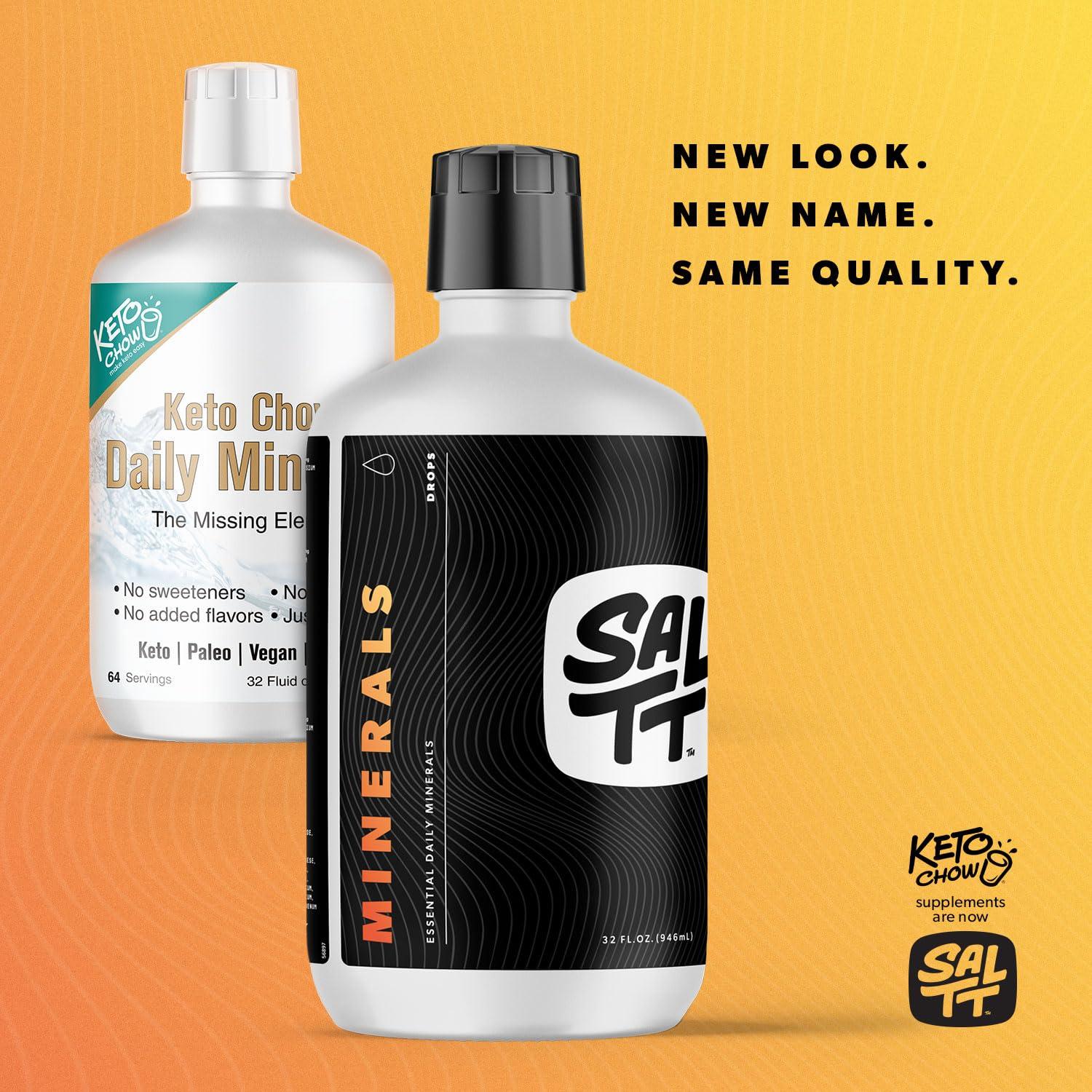 Keto Chow Keto Chow - Daily Minerals Drops - Promotes Electrolyte Balance - Copper, Magnesium, Chromium, Zinc, Boron, Selenium - Zero Sugar - Keto Friendly - Gluten Free - Vegan - Non GMO - Travel Size - 32 oz