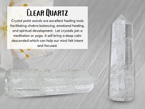 Amazing Gemstone Clear Quartz Crystal Towers ~ Natural Healing Crystal Point Obelisk for Reiki Healing and Crystal Grid (3\" to 4\" INCH)