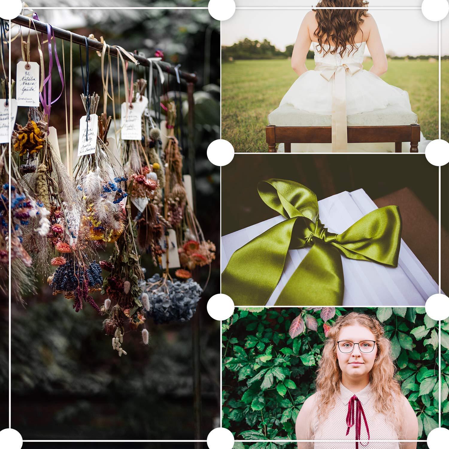 Trimming Shop Trimming Shop 50mm x 10 Metres Double Sided Satin Polyester Ribbon for Fabric, DIY Art & Crafts, Bows, Gift Wrapping, Wedding Favors & Home Decorations, Dark Silver