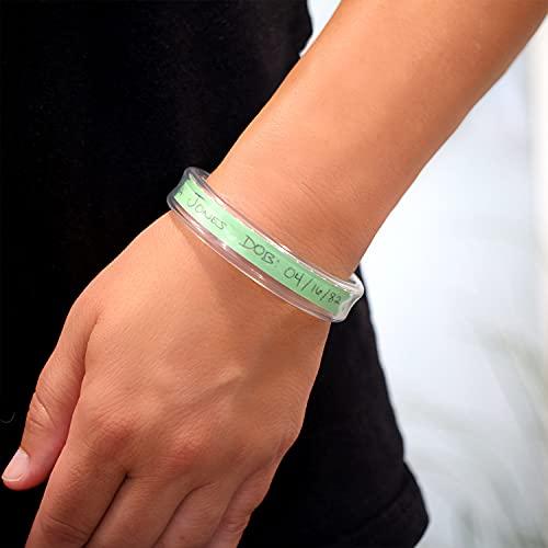 Mabis Briggs ID Wrist Bands, 50 Count, Tubular and Waterproof with Multiple Insert Colors, Hospital ID Bracelet, Party Wristbands or Event Bracelet, 50 Count (Pack of 1)