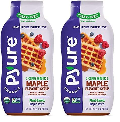 Pyure Pyure Organic Maple Flavored Syrup, Zero Sugar, 2 Net Carb, Gluten-Free, Plant-Based Maple Syrup for Vegan Keto Friendly Food, 14 Oz (Pack of 2)