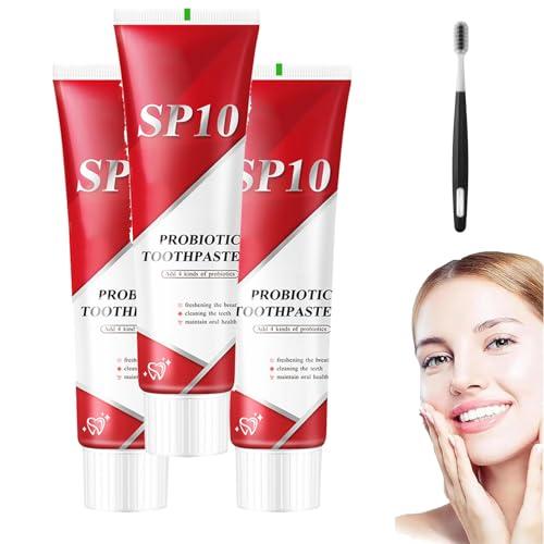 HEKEWER SP 10 Probiotic Toothpaste, SP-10 Brightening Super Probiotics Whitening Toothpaste, SP 10 Toothpaste, Fresh Breath, Super Probiotic-6, Deep Cleaning Care Toothpaste (3PCS)
