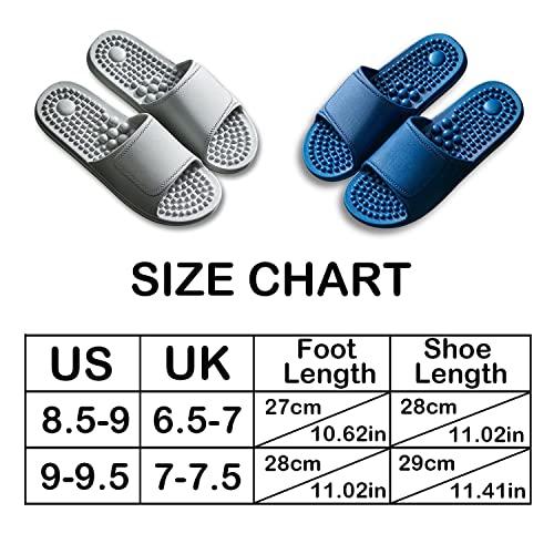 Xnlonby Acupressure Massage Slippers Therapeutic Reflexology Sandals for Foot Acupoint Massage Shiatsu Arch Support House Sandals, Boost Circulation Improves Health for Men Women(Size:8.5-9 Men,Color:Blue)