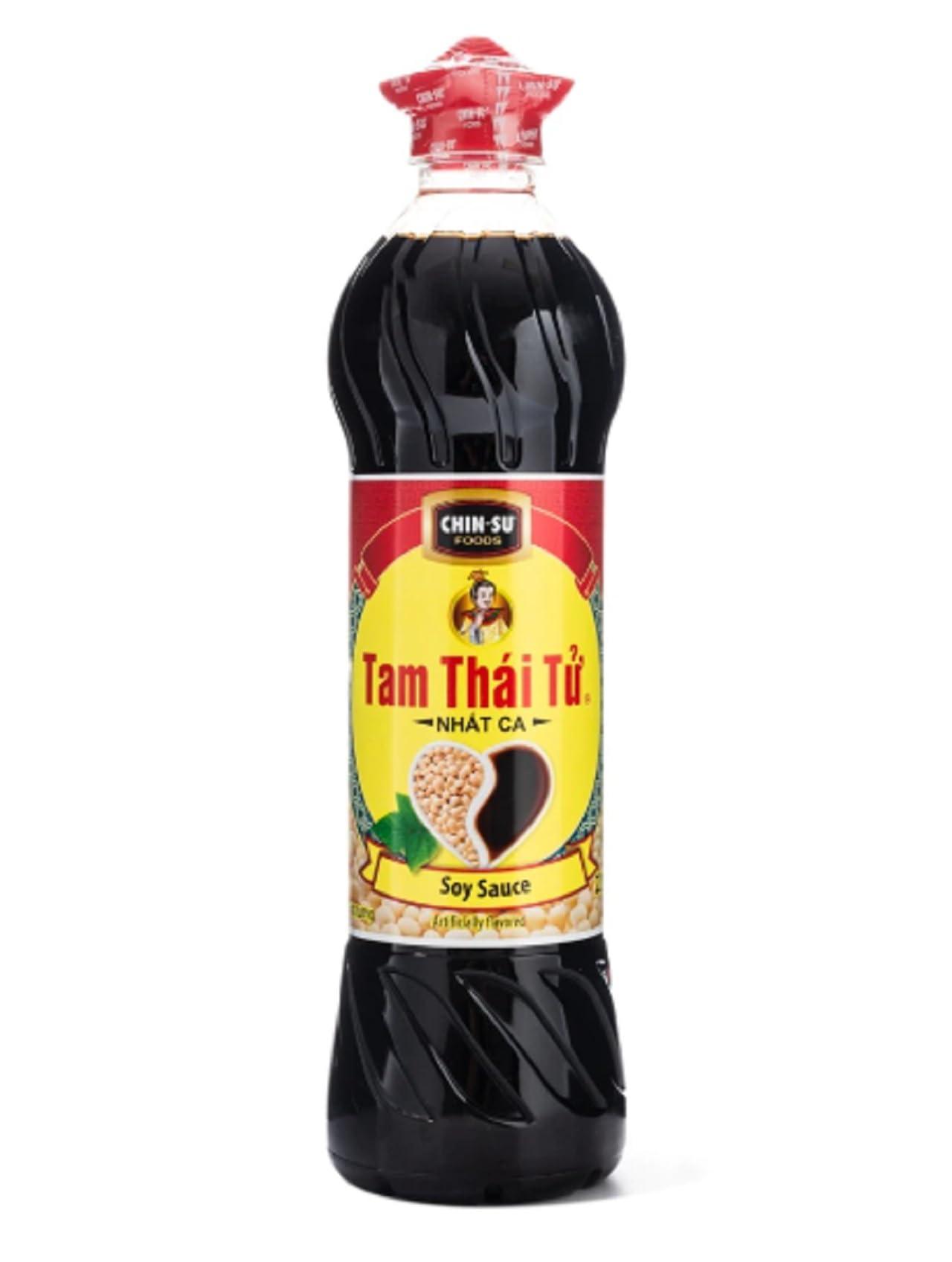Fish and Soy Sauce 1 Pack - Chinsu Tam Thai Tu Soy Sauce - Nuoc Tuong Tam Thai Tu - 650 ml