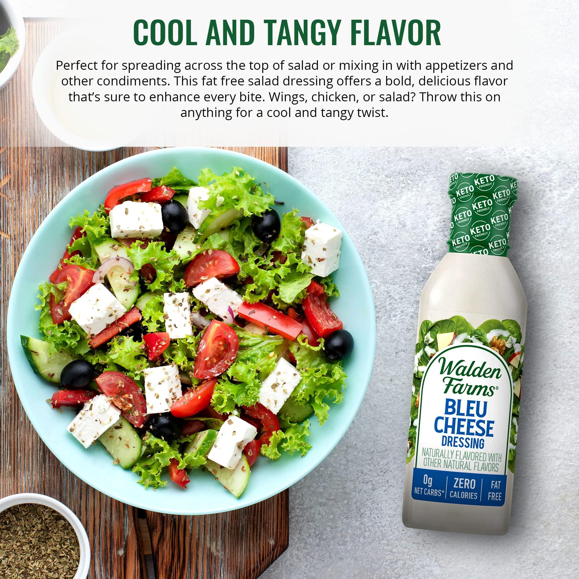 Walden Farms Walden Farms Bleu Cheese Dressing - Calorie-Free, Gluten-Free, Low Carb, Keto-Friendly, Sugar-Free, Rich Bleu Cheese Flavor, (12 oz Bottle x 2)