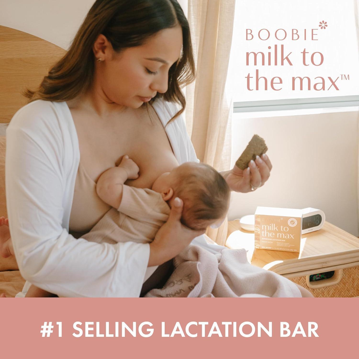 Boobie Brands Boobie Bar Superfood Peanut Butter Lactation Bar for Breastfeeding Moms to Increase Milk Supply | #1 Selling Lactation Snack Bars | Vegan, Fenugreek-Free, Gluten-Free, Dairy-Free (12 Bars)